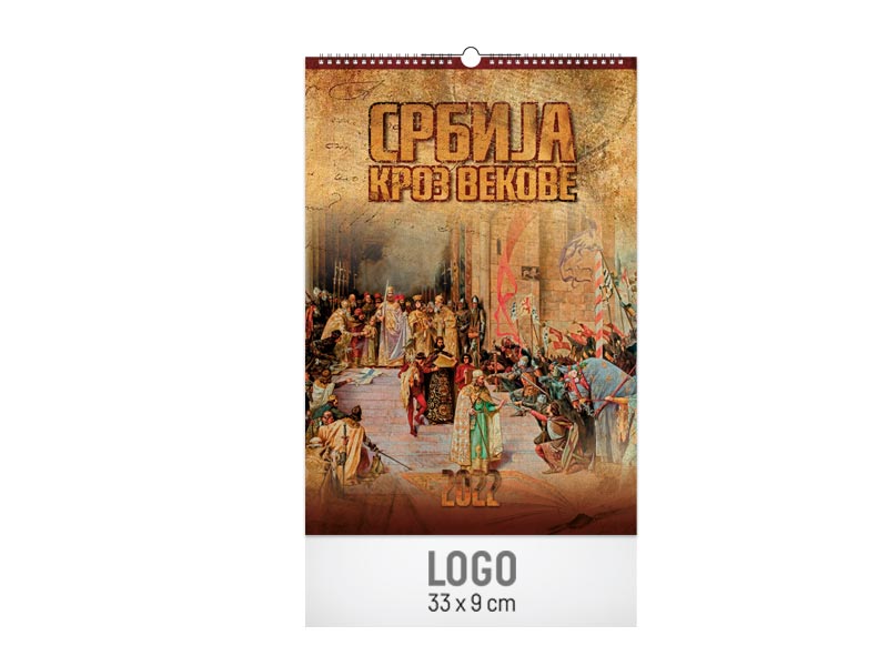 Zidni kalendar: 7 lista, 33x48cm, dvomesečni