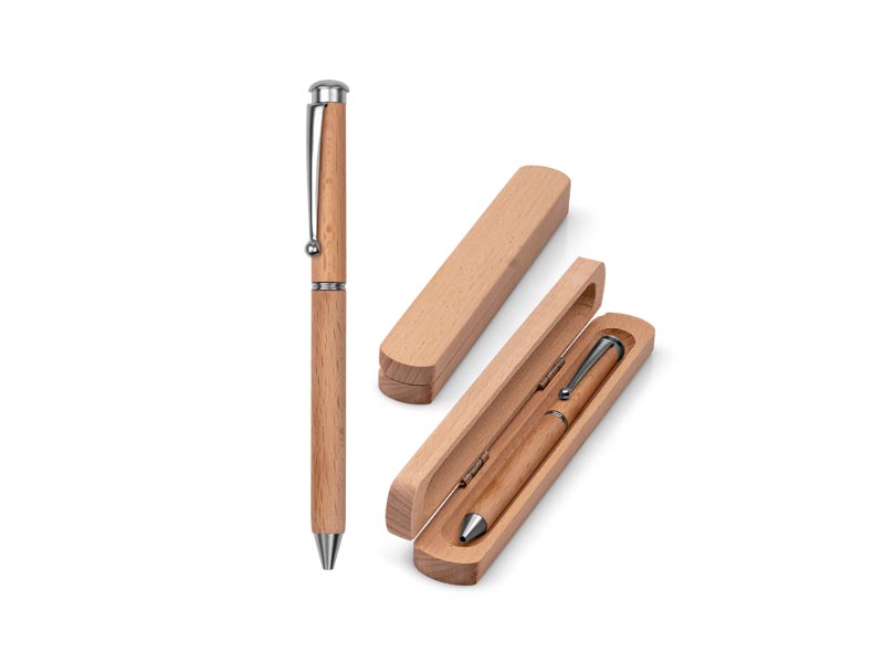 ECO hemijska olovka od drveta u drvenoj kutiji