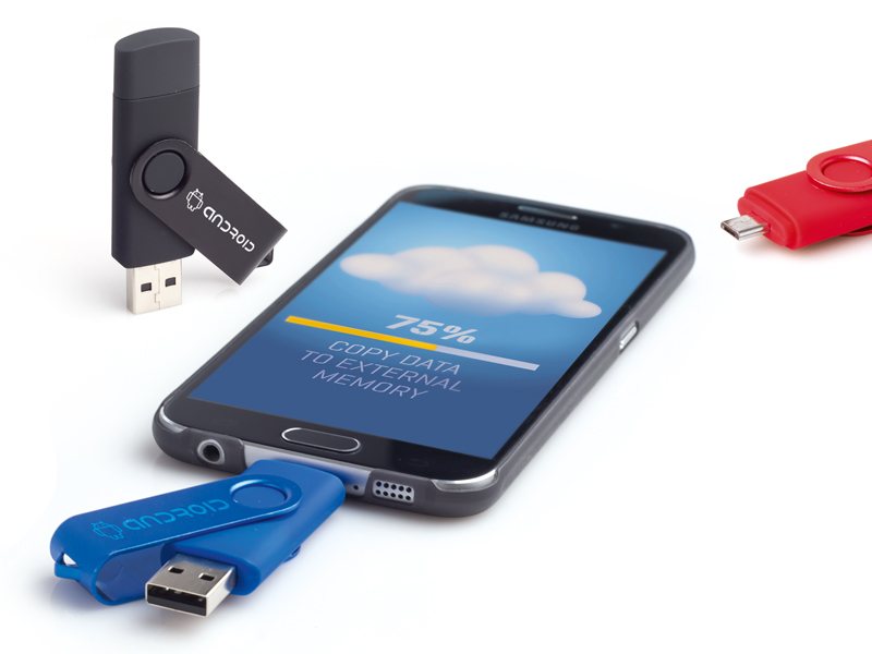 USB flash memorija u plastičnom kućištu sa micro USB konektorom