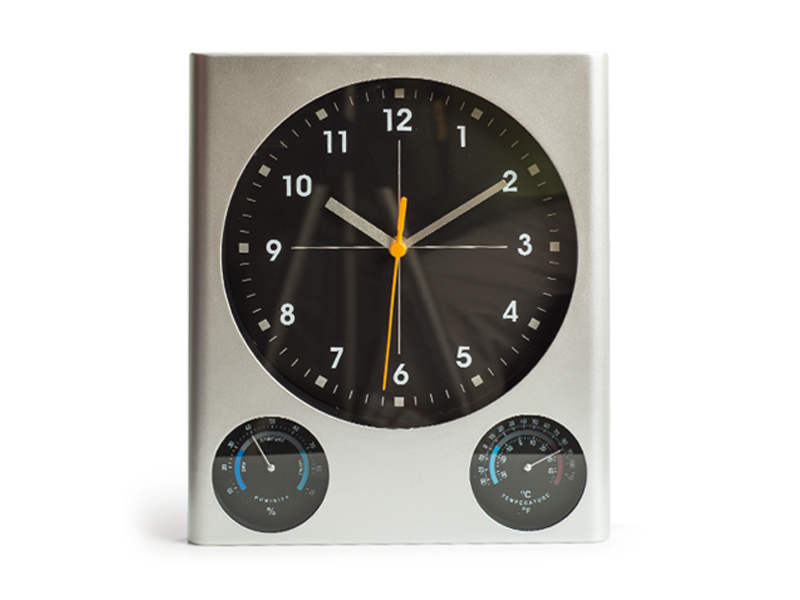 Plastični zidni sat sa termometrom i hidrometrom - VISTA