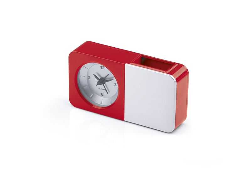 Plastični stoni sat sa alarmom i čašom za olovke - LEVIN